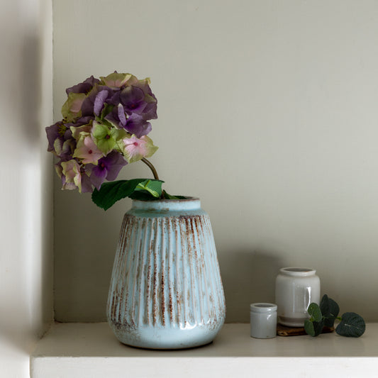 Ribbed Ceramic Vase