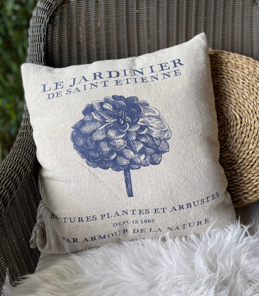 Vintage Linen Le Jardinier Cushion - Square