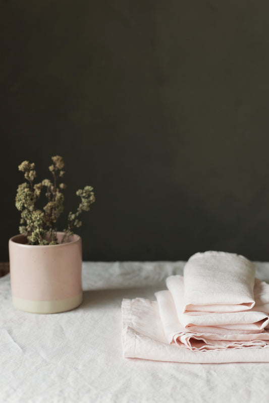 Linen Napkins - Set of 4 - Shell Pink