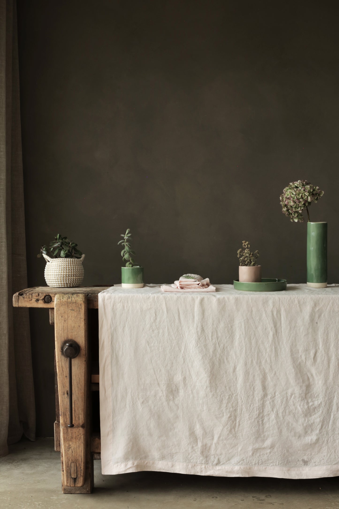 Linen Table Cloth - Shell Pink