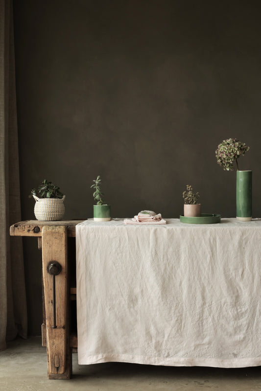 Linen Table Cloth - Shell Pink