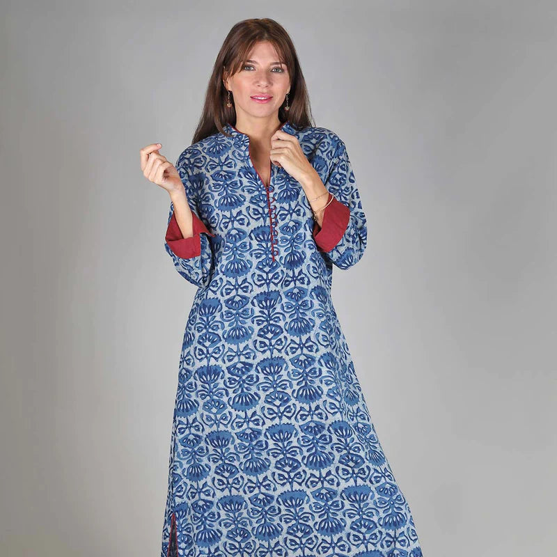 Kalani Tunic - Indigo/Red