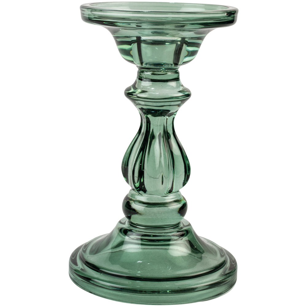 Glass Candle Holder - Sea Green