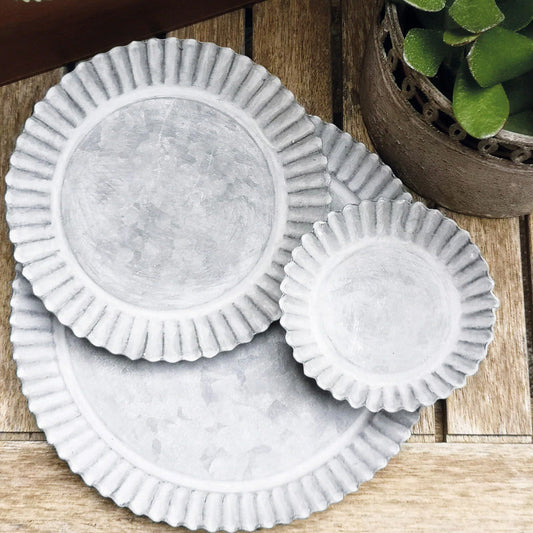 Round Zinc Tray - set of 3