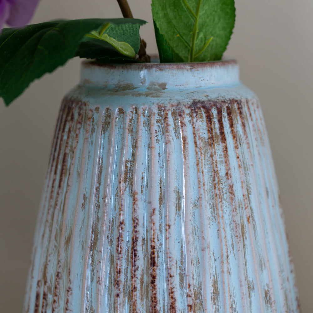 Ribbed Ceramic Vase